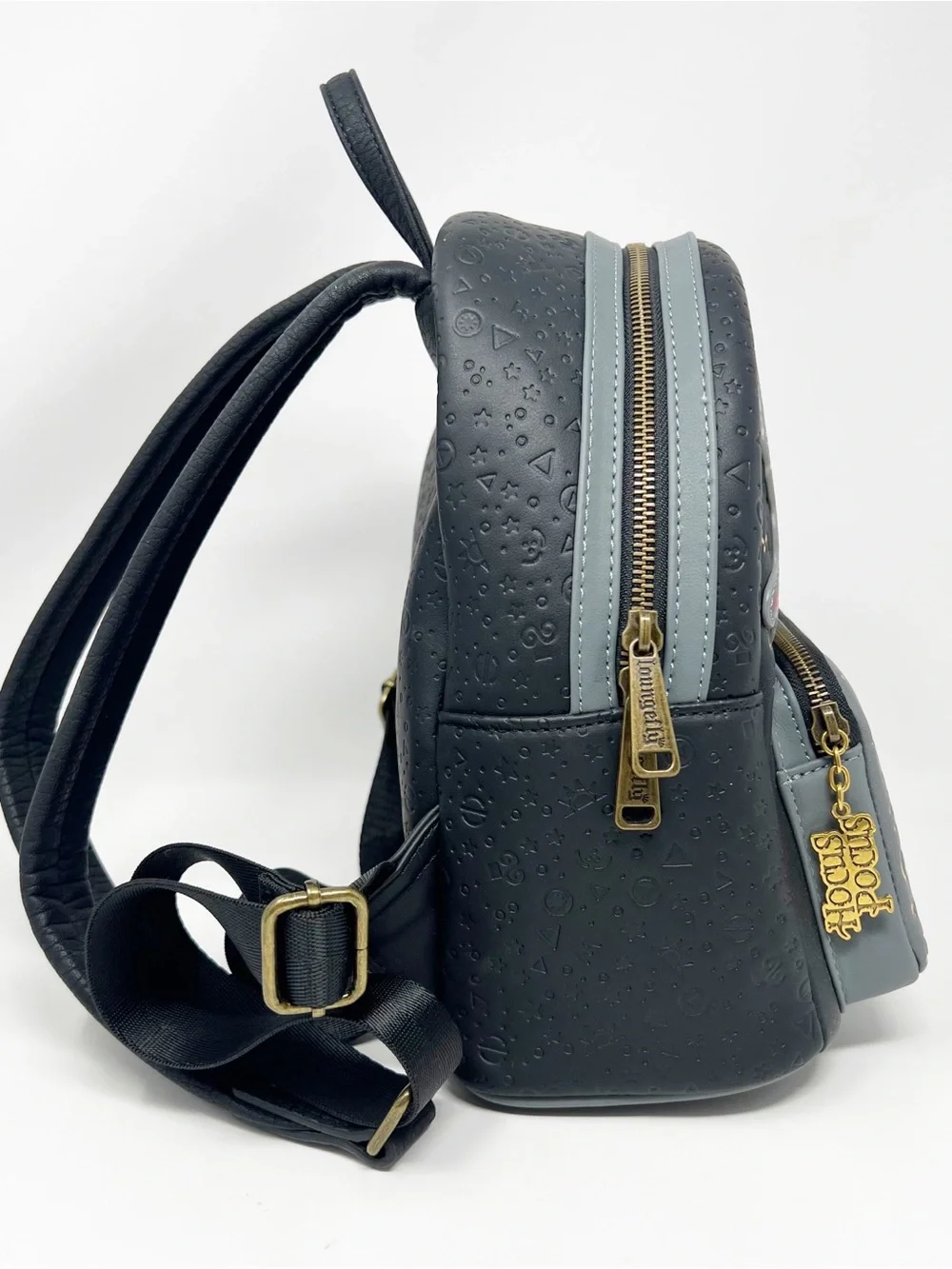 Loungefly Hocus Pocus Chibi Small Backpack - Black/Grey with Gold Accents
